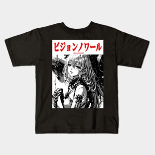 Cyberpunk Cyborg Girl Japanese Vaporwave Urban Aesthetic #2 Kids T-Shirt